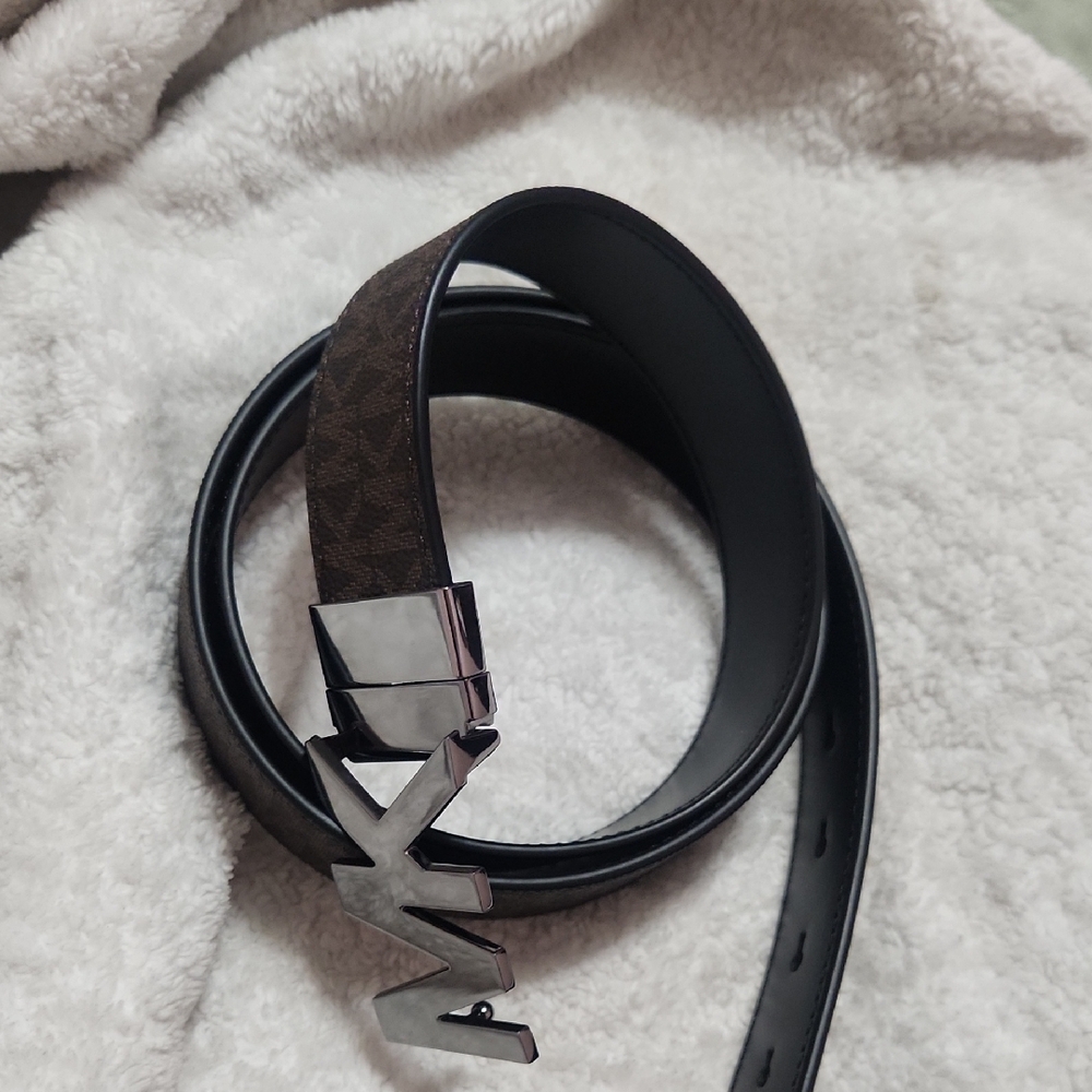 Men's Black and Brown Designer Belt